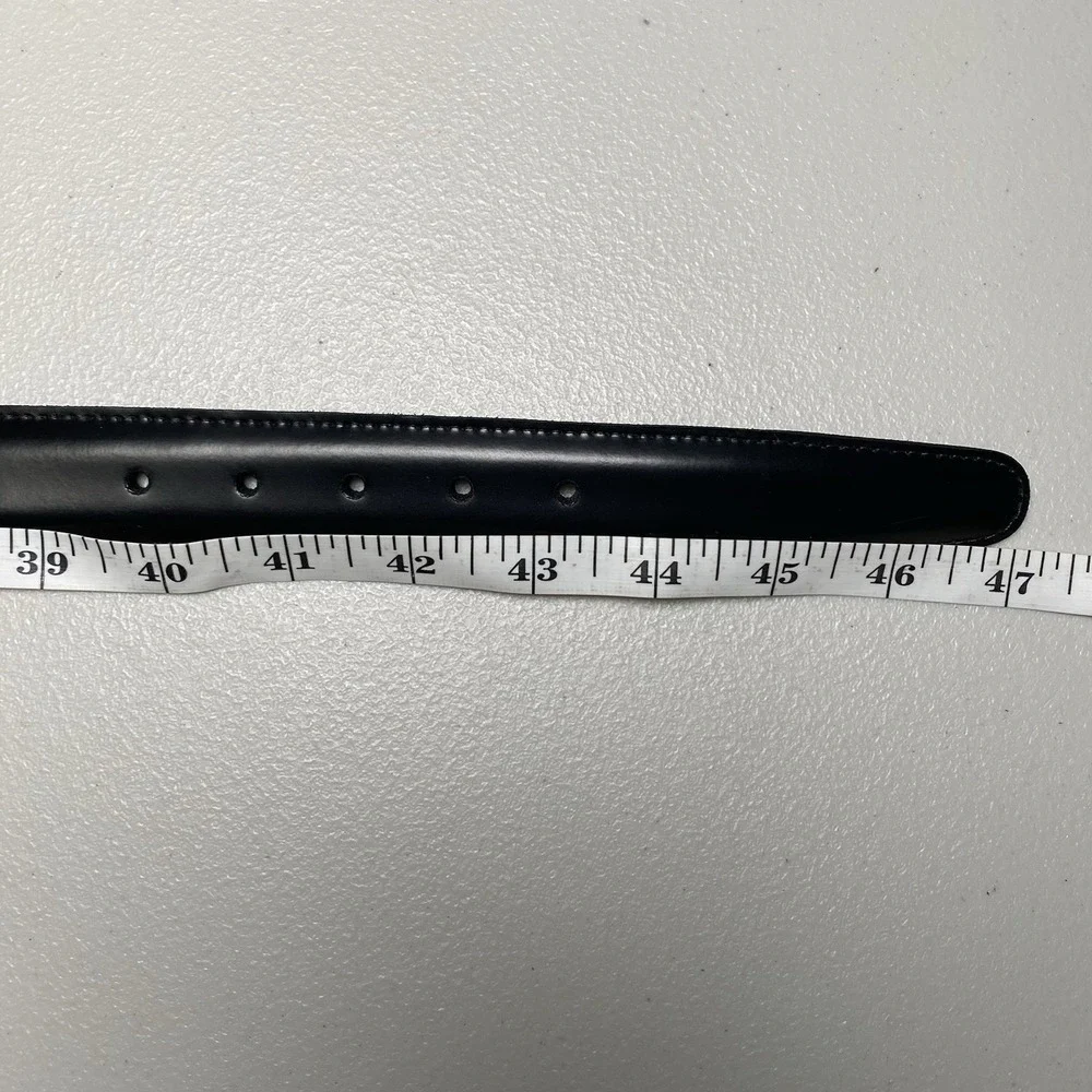 Torino Dress Belt Mens Size 40 European Tanned Cowhide Black Brass Buckle USA